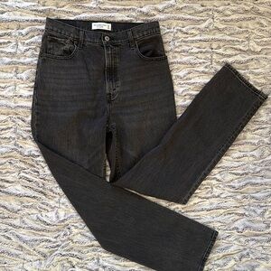 Abercrombie & Fitch Straight-Leg Jeans in Washed Black